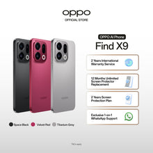 Load image into Gallery viewer, OPPO FIND X9 28(16+12GB) + 512GB / 50MP 120X SUPERZOOM / 08W 7025mAh LARGE BATTERY
